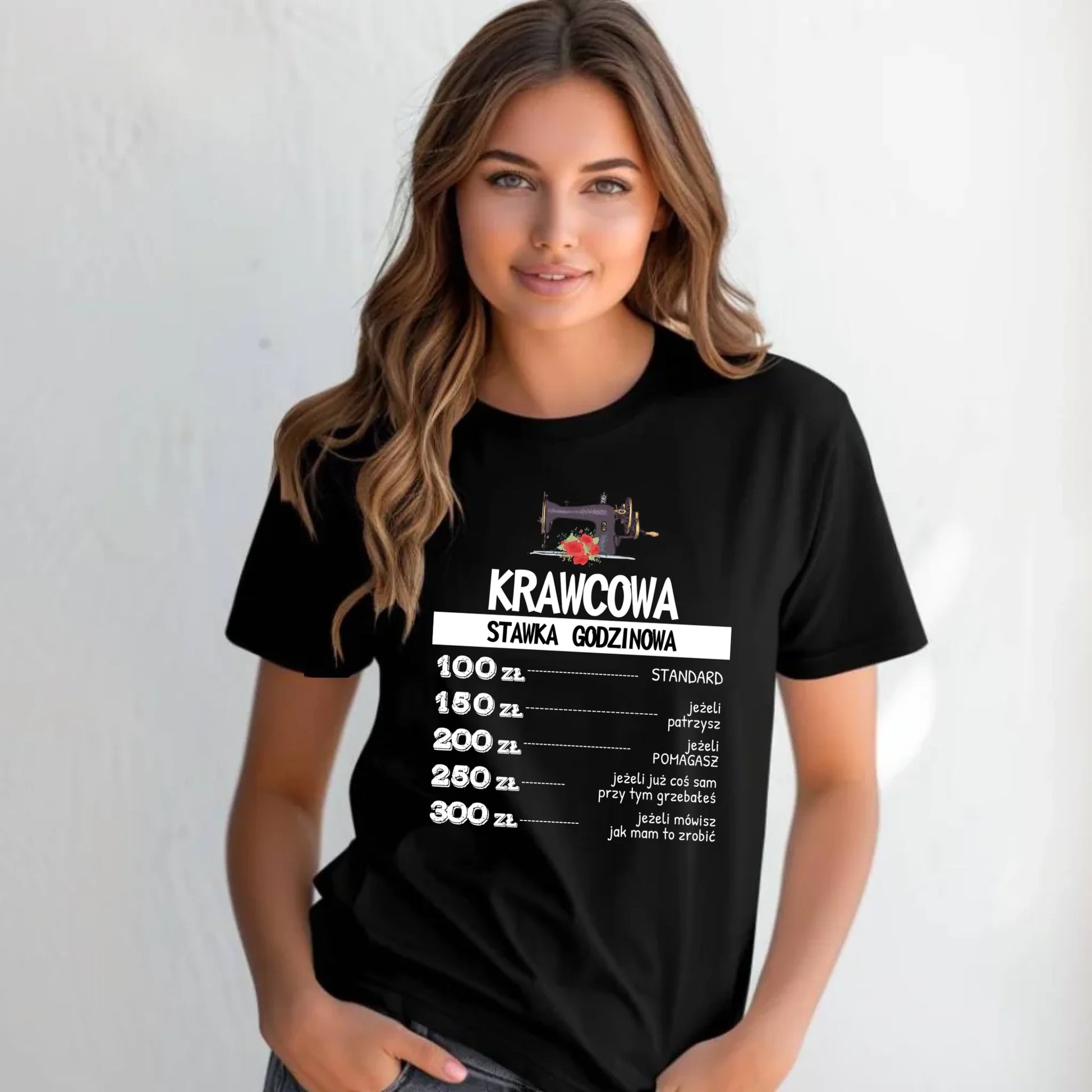 Koszulka damska szyciowa dla krawcowej - Stawka godzinowa HS26 - StoryCups.pl