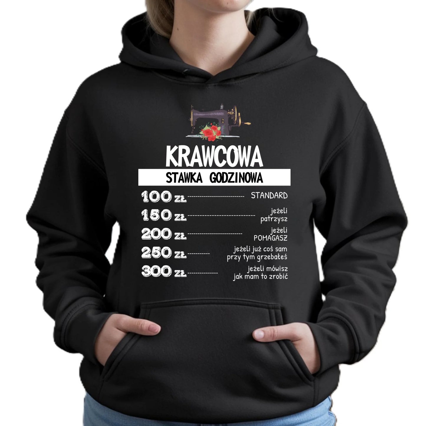 Bluza damska z kapturem szyciowa dla krawcowej - Stawka godzinowa HS26 - StoryCups.pl