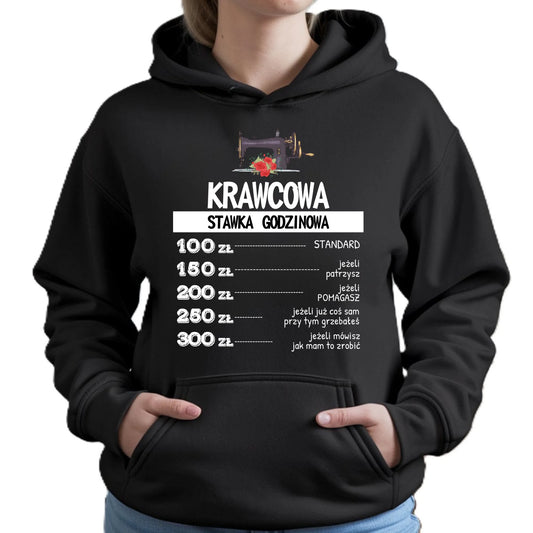 Bluza damska z kapturem szyciowa dla krawcowej - Stawka godzinowa HS26 - StoryCups.pl