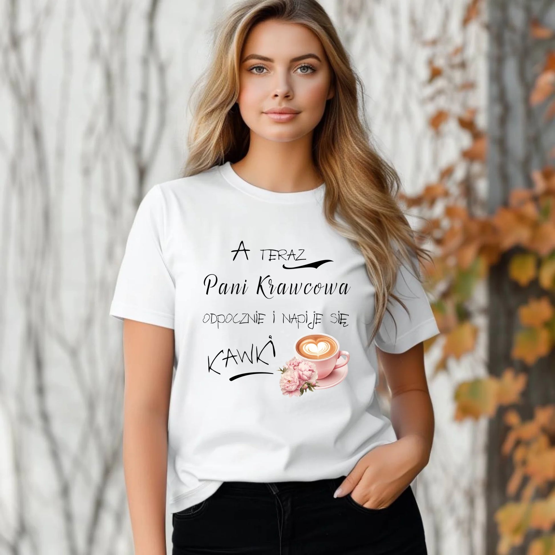 Koszulka damska szyciowa dla krawcowej - Napije się kawki HS27 - StoryCups.pl