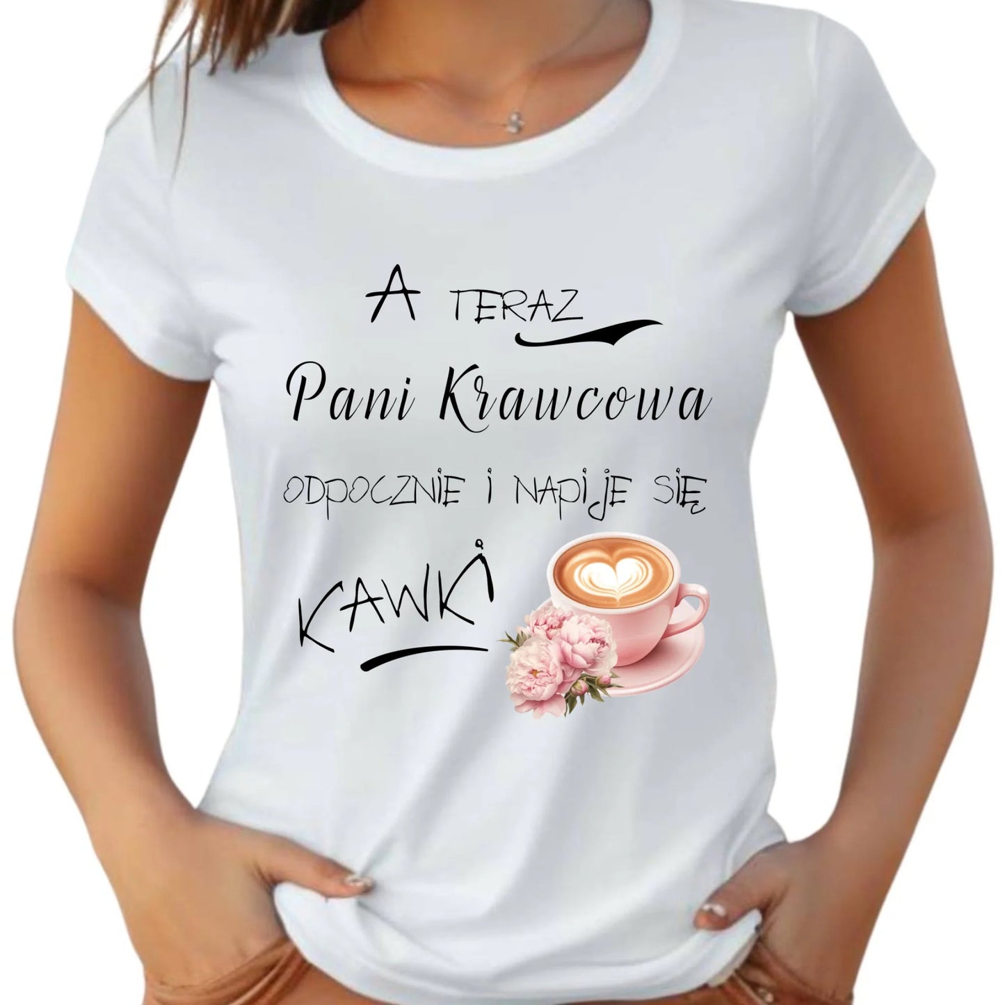 Koszulka damska szyciowa dla krawcowej - Napije się kawki HS27 - StoryCups.pl
