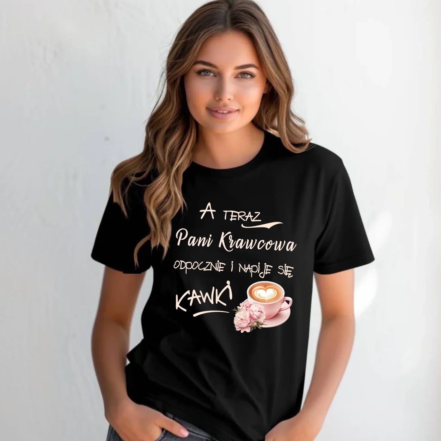 Koszulka damska szyciowa dla krawcowej - Napije się kawki HS27 - StoryCups.pl
