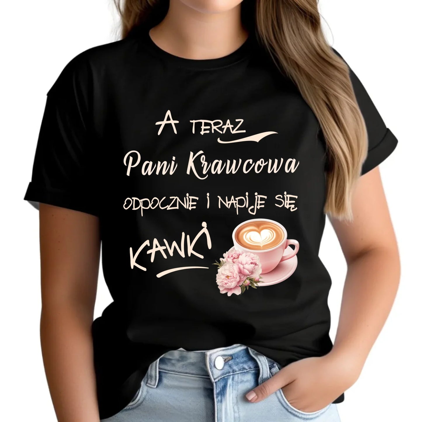 Koszulka damska szyciowa dla krawcowej - Napije się kawki HS27 - StoryCups.pl