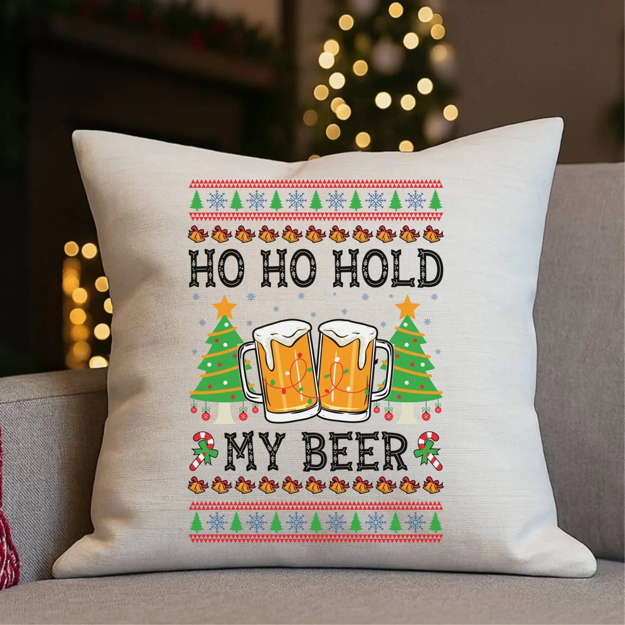 Poduszka świąteczna - Ho ho hold my beer BN131 - StoryCups.pl