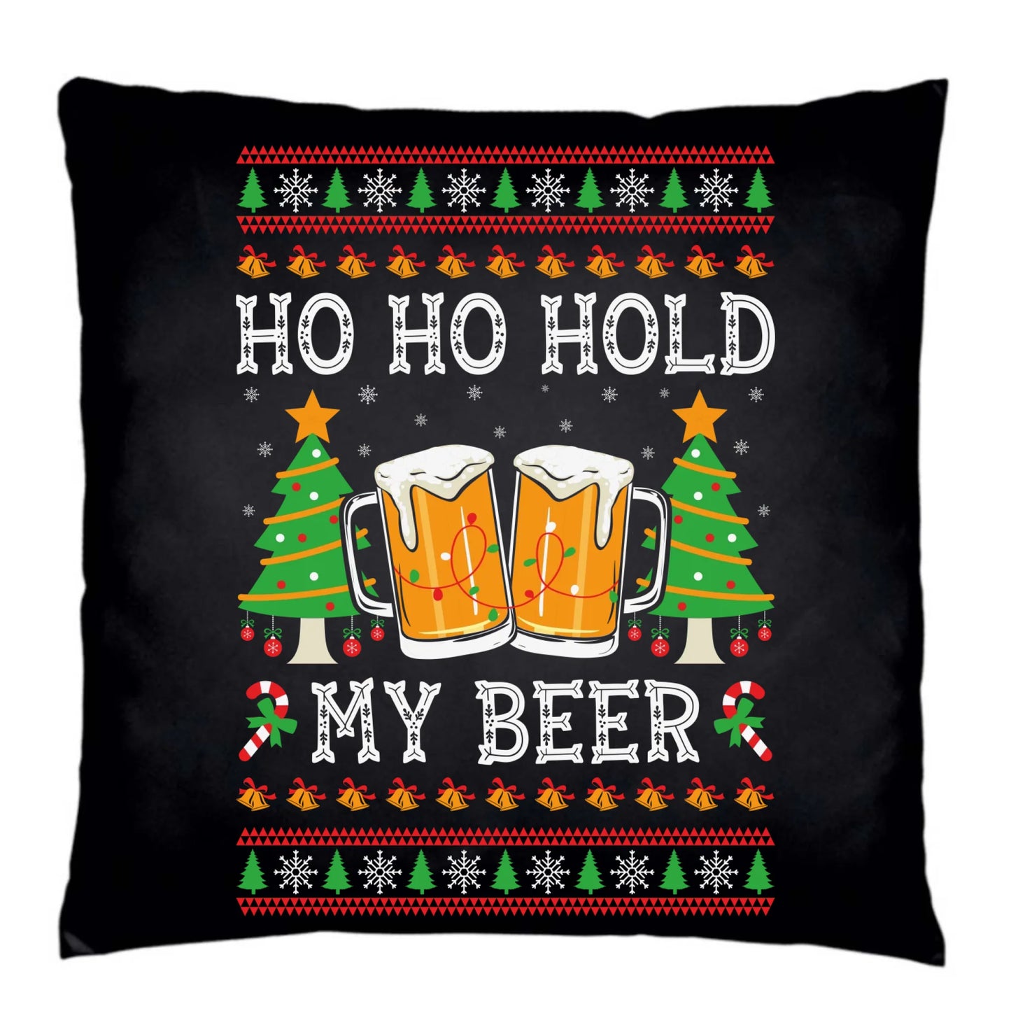 Poduszka dekoracyjna świąteczna - Ho ho hold my beer BN131 - StoryCups.pl