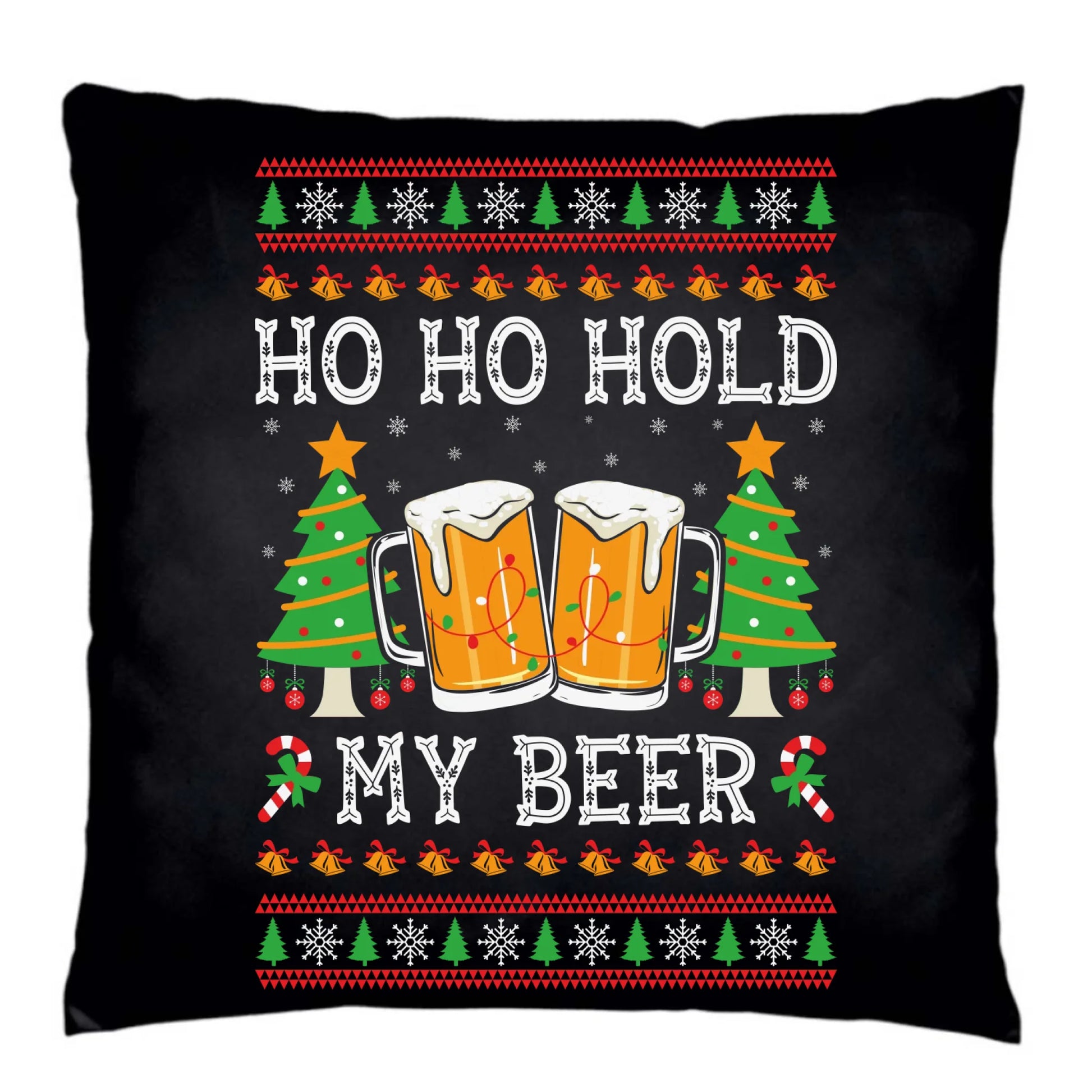Poduszka dekoracyjna świąteczna - Ho ho hold my beer BN131 - StoryCups.pl