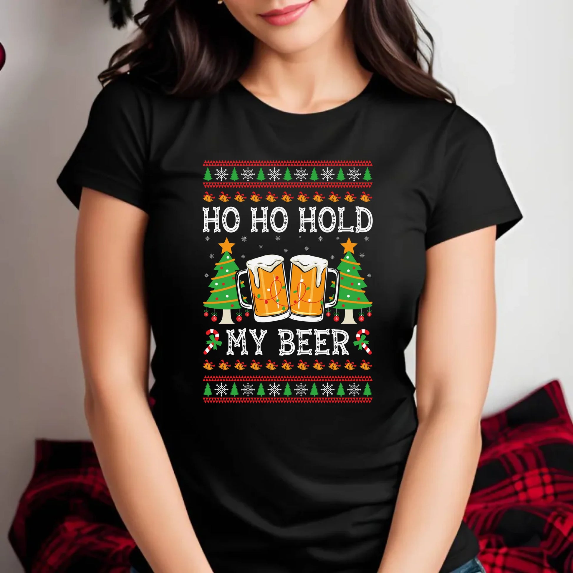 Koszulka damska świąteczna - Ho ho hold my beer BN131 - StoryCups.pl
