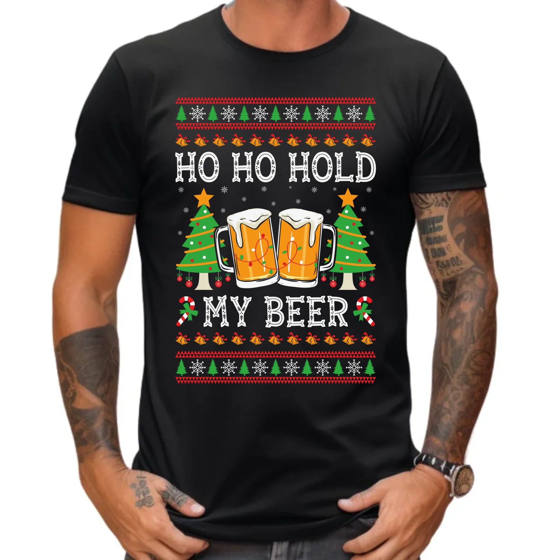 Koszulka męska świąteczna - Ho ho hold my beer BN131 - StoryCups.pl