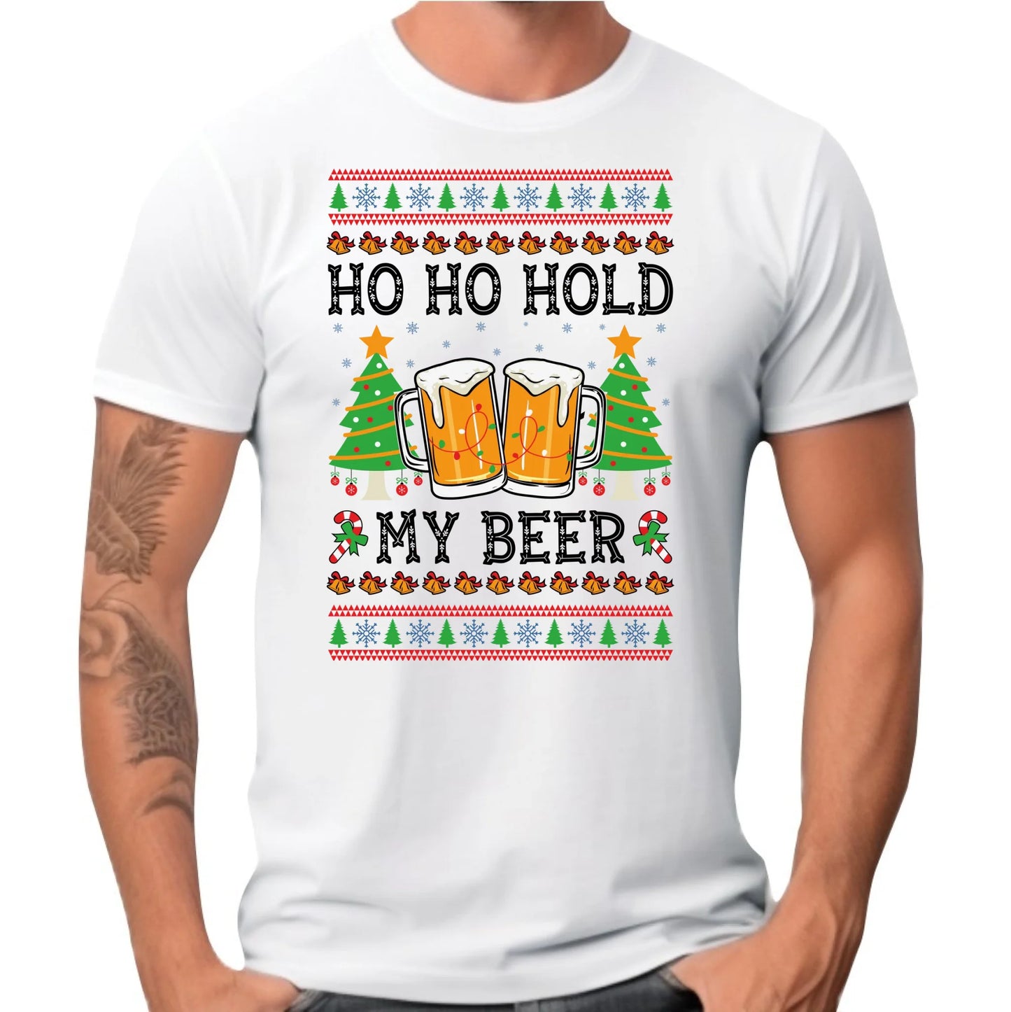 Koszulka męska świąteczna - Ho ho hold my beer BN131 - StoryCups.pl