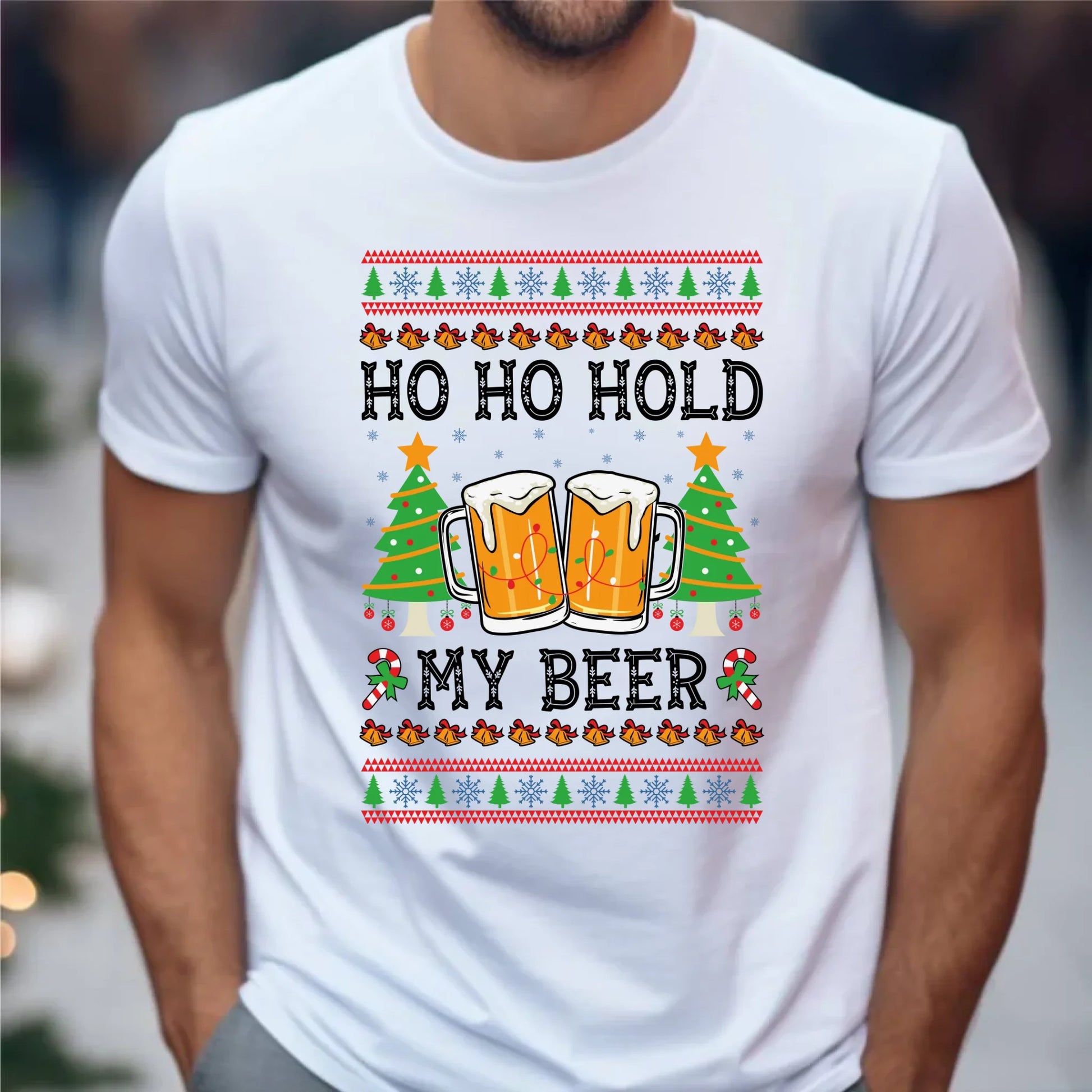 Koszulka męska świąteczna - Ho ho hold my beer BN131 - StoryCups.pl
