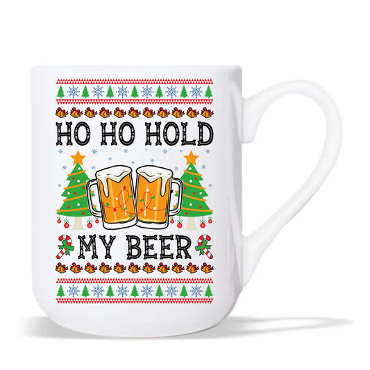Kubek elegant świąteczny - Ho ho hold my beer BN131 - StoryCups.pl