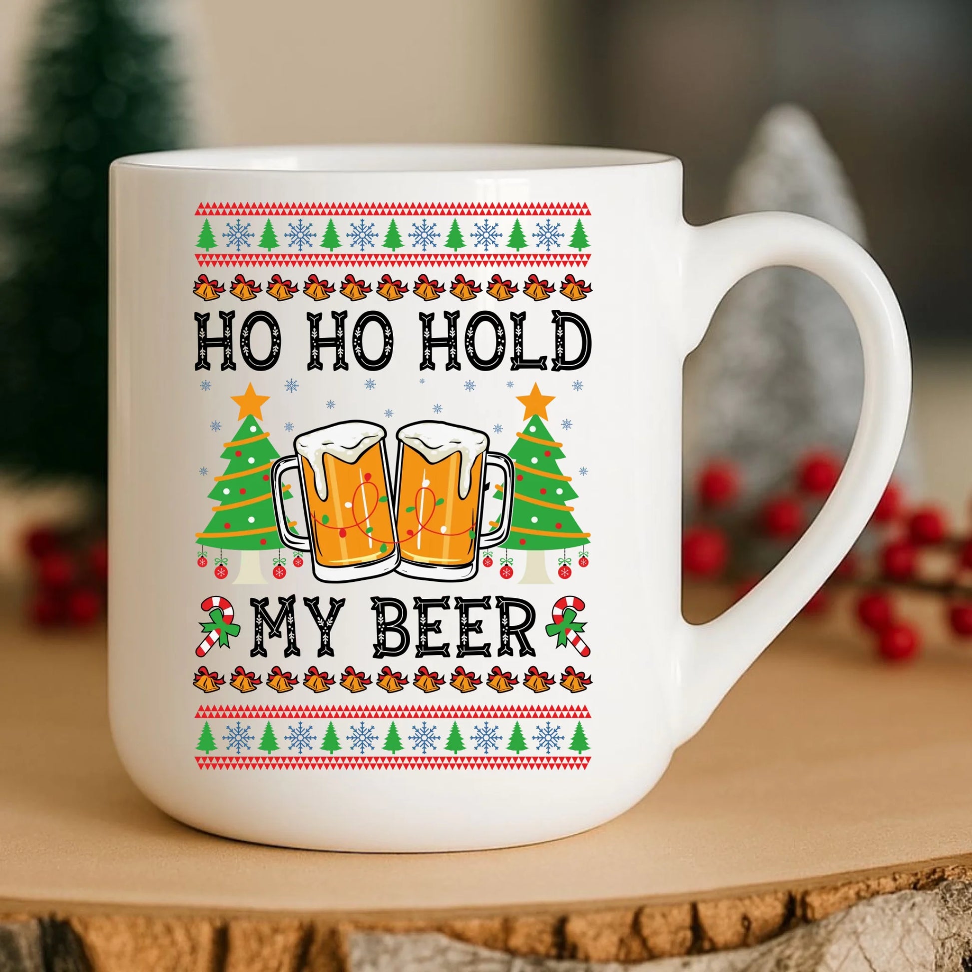 Kubek elegant świąteczny - Ho ho hold my beer BN131 - StoryCups.pl