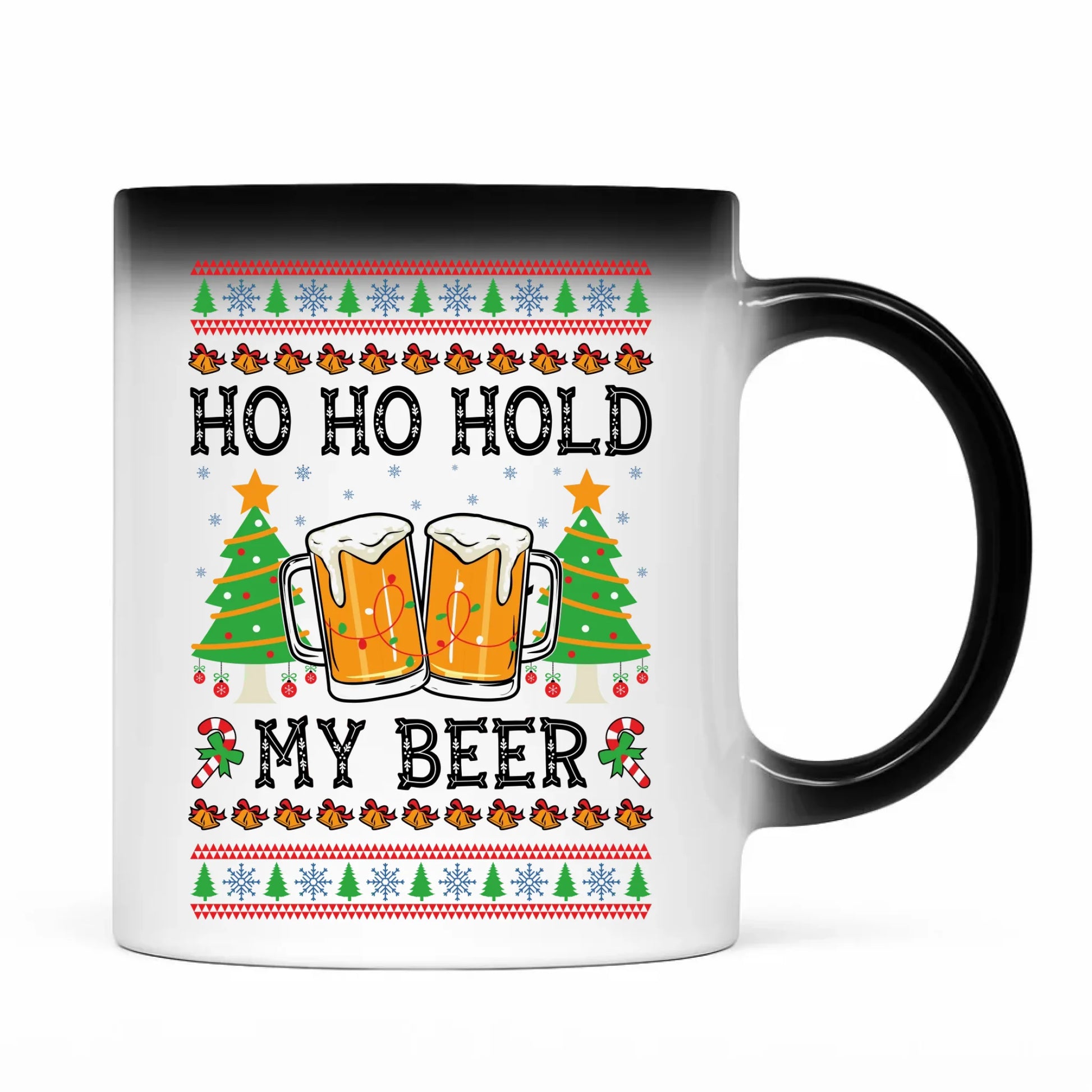 Kubek magiczny świąteczny - Ho ho hold my beer BN131 - StoryCups.pl