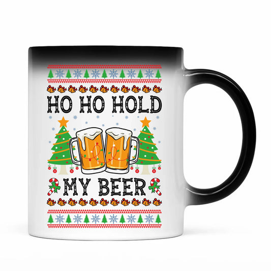 Kubek magiczny świąteczny - Ho ho hold my beer BN131 - StoryCups.pl