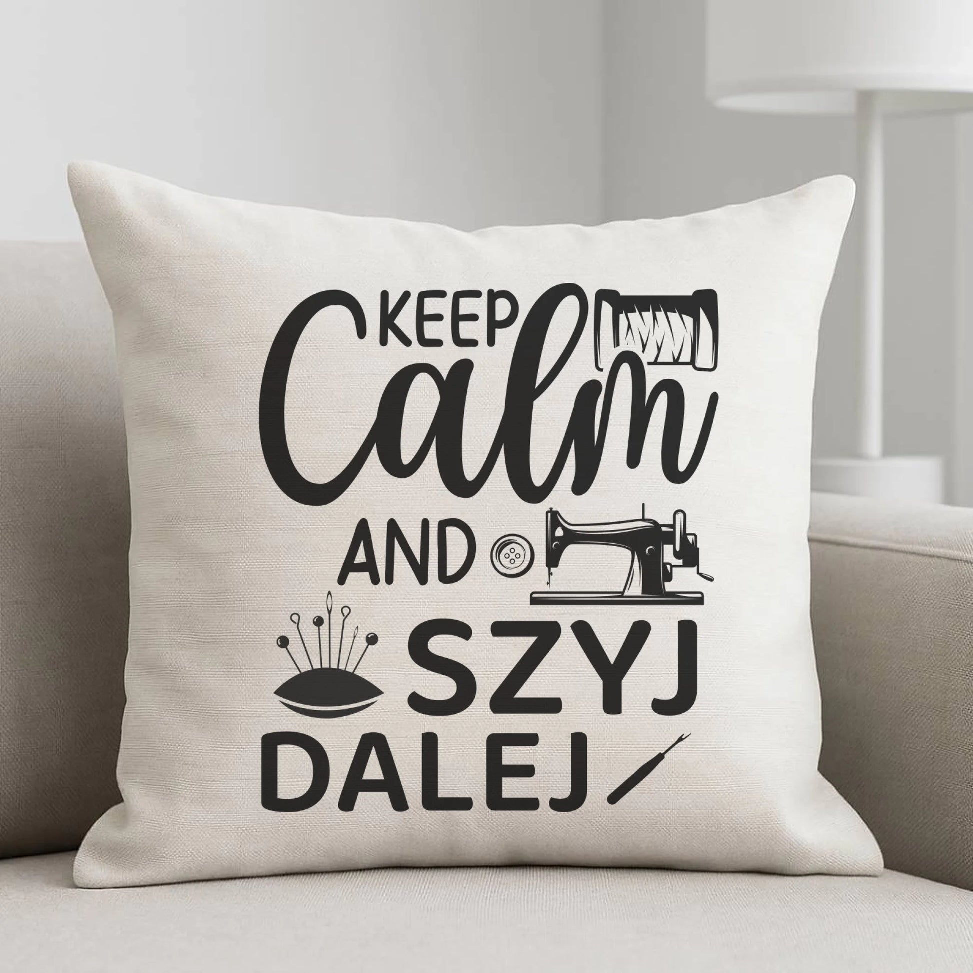 Poduszka szyciowa dla krawcowej - KEEP CALM and SZYJ DALEJ HS31 - StoryCups.pl