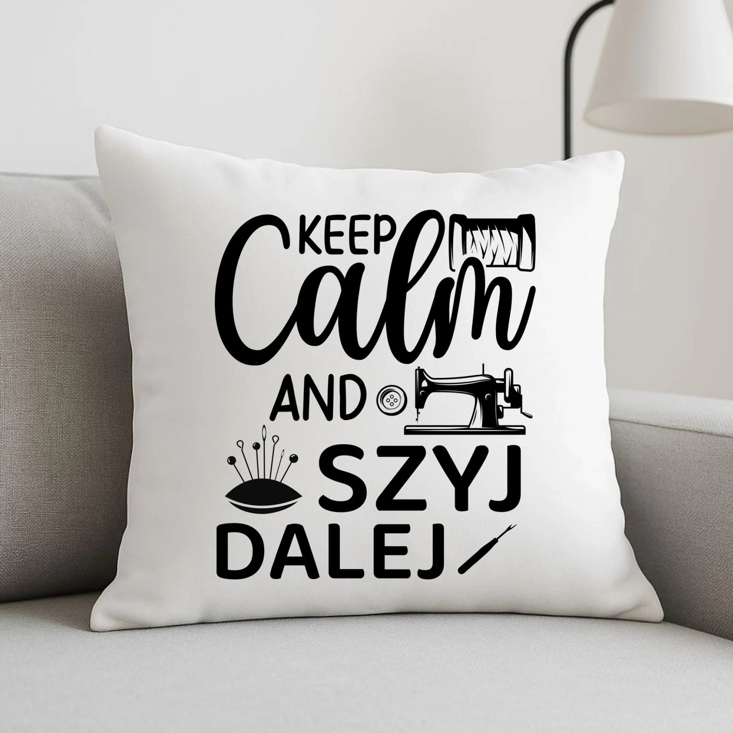 Poduszka szyciowa dla krawcowej - KEEP CALM and SZYJ DALEJ HS31 - StoryCups.pl