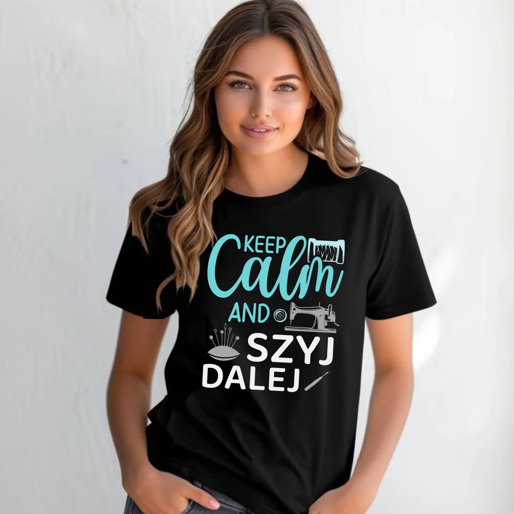 Koszulka damska szyciowa dla krawcowej - KEEP CALM and SZYJ DALEJ HS31 - StoryCups.pl
