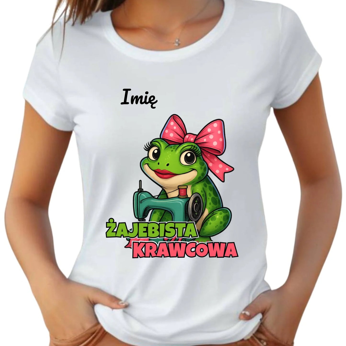 Koszulka damska szyciowa dla krawcowej - Żajebista Krawcowa - personalizowana HS32 - StoryCups.pl