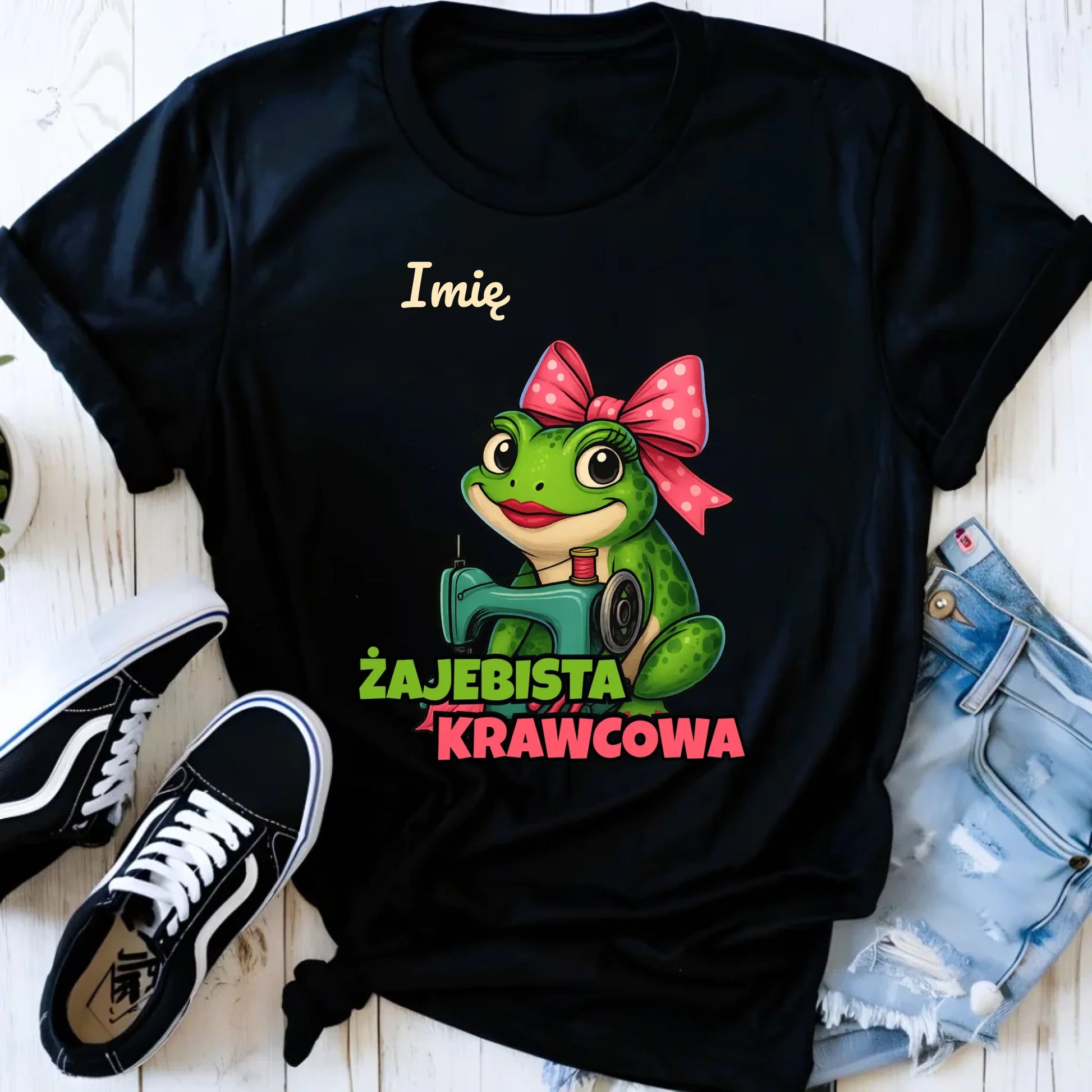 Koszulka damska szyciowa dla krawcowej - Żajebista Krawcowa - personalizowana HS32 - StoryCups.pl