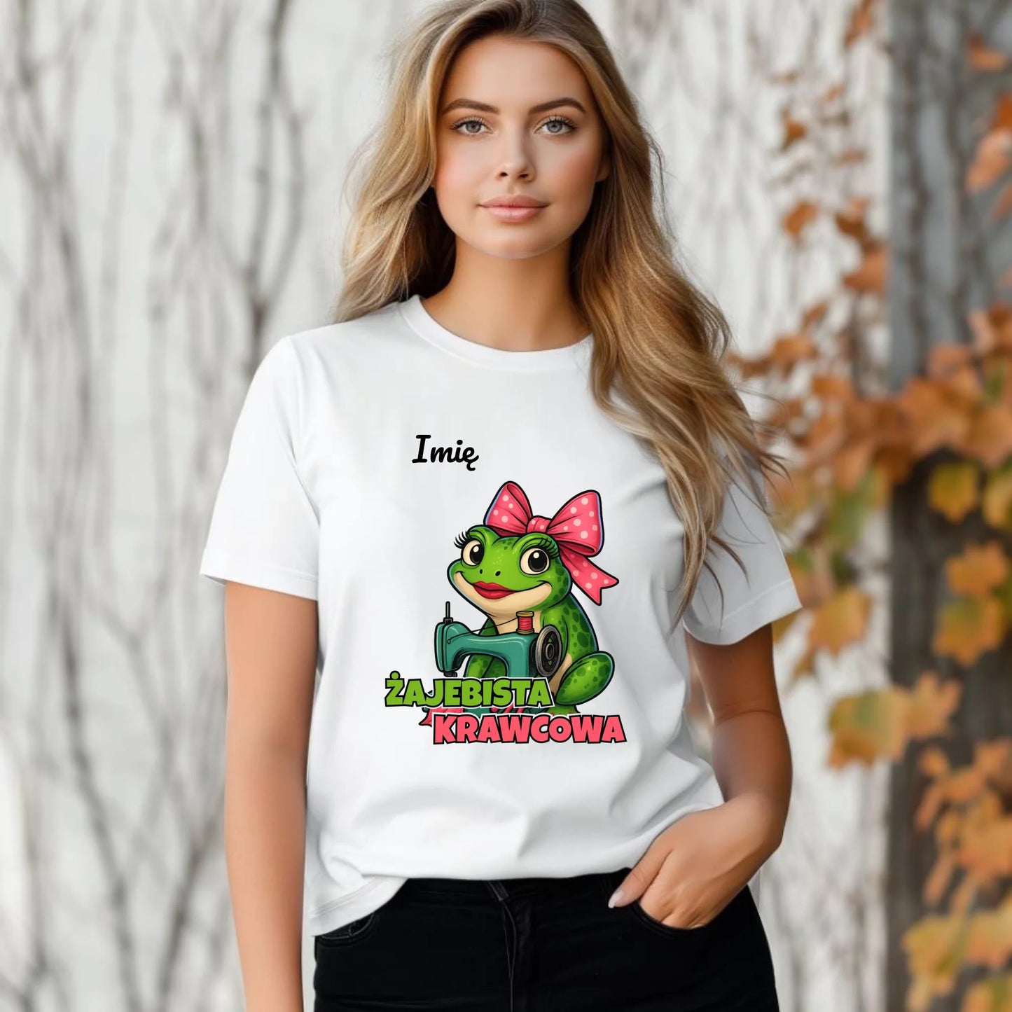 Koszulka damska szyciowa dla krawcowej - Żajebista Krawcowa - personalizowana HS32 - StoryCups.pl