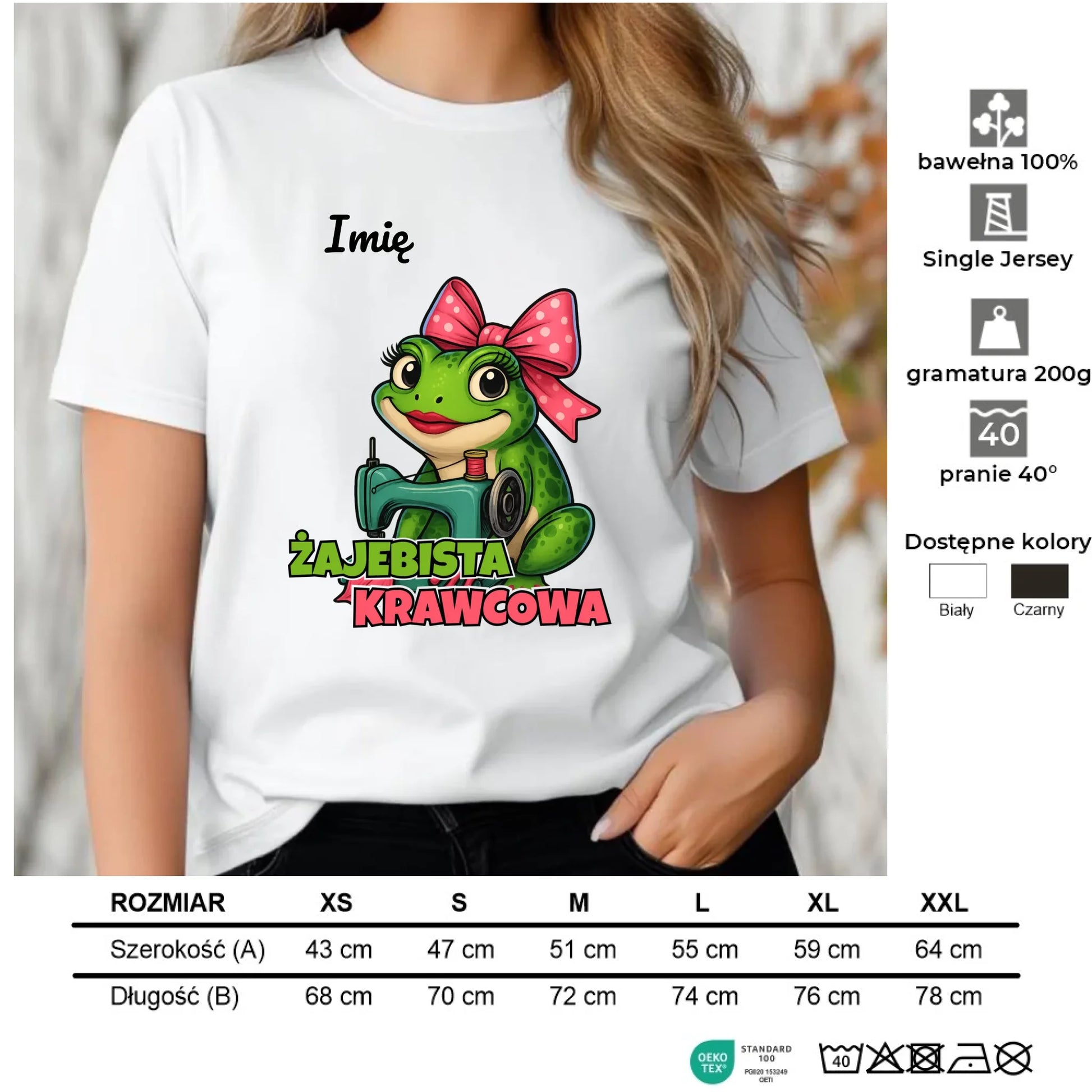 Koszulka damska szyciowa dla krawcowej - Żajebista Krawcowa - personalizowana HS32 - StoryCups.pl