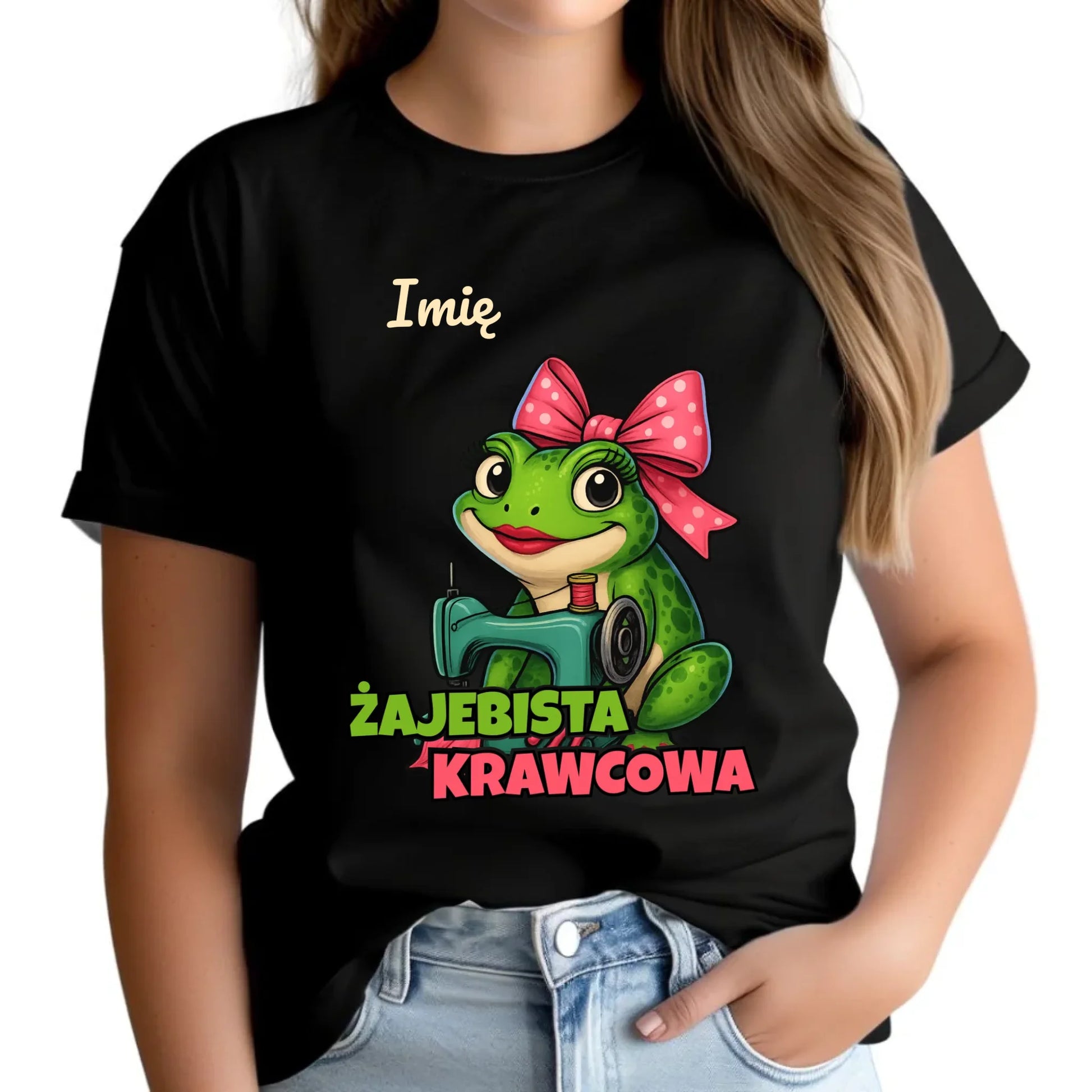 Koszulka damska szyciowa dla krawcowej - Żajebista Krawcowa - personalizowana HS32 - StoryCups.pl