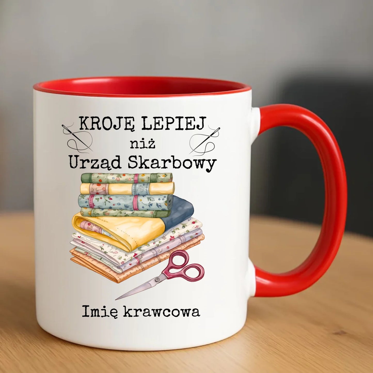 Kubek szyciowy dla krawcowej – Kroję lepiej niż US - personalizowany HS33 - StoryCups.pl