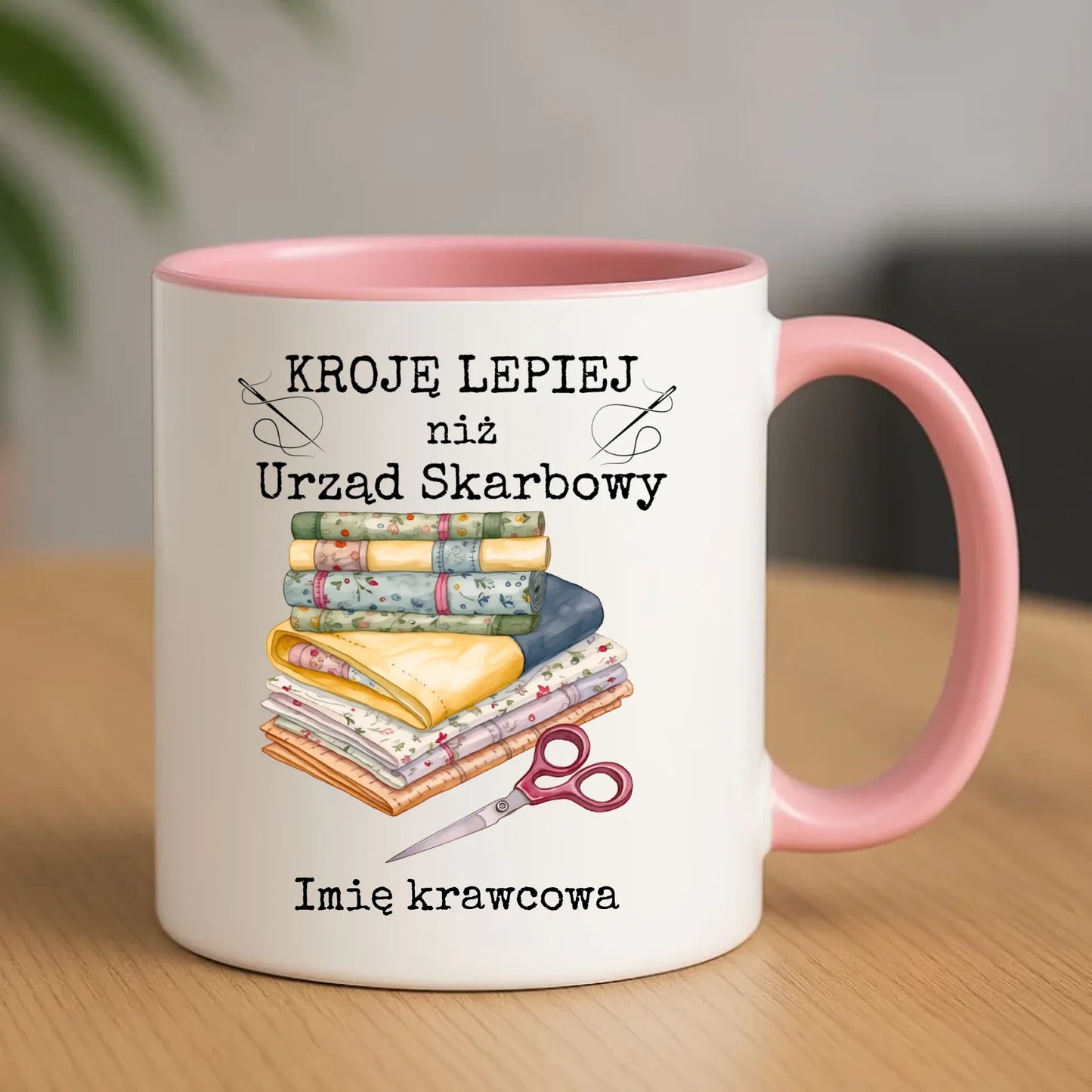 Kubek szyciowy dla krawcowej – Kroję lepiej niż US - personalizowany HS33 - StoryCups.pl