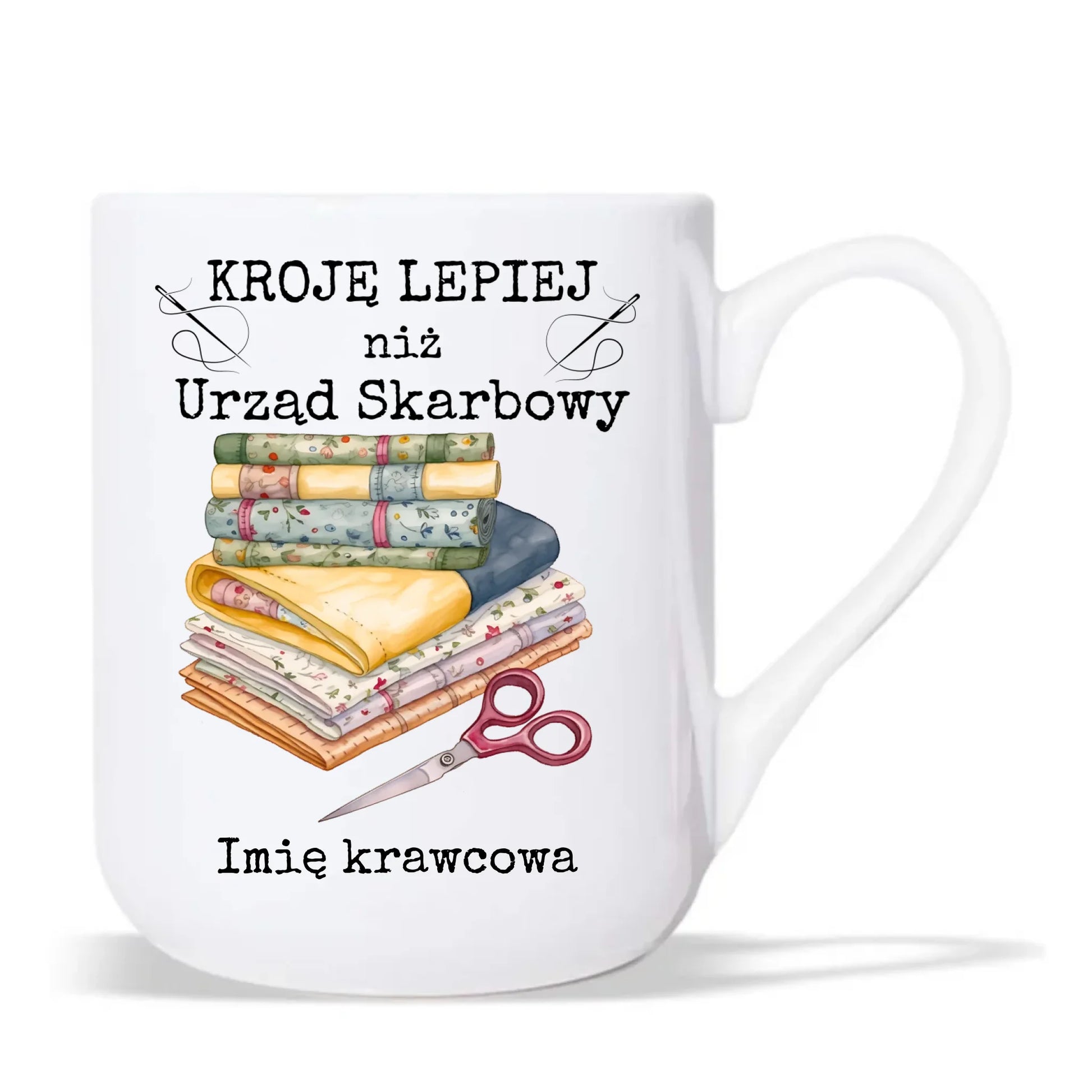 Kubek elegant szyciowy dla krawcowej - Kroję lepiej niż US - personalizowany HS33 - StoryCups.pl