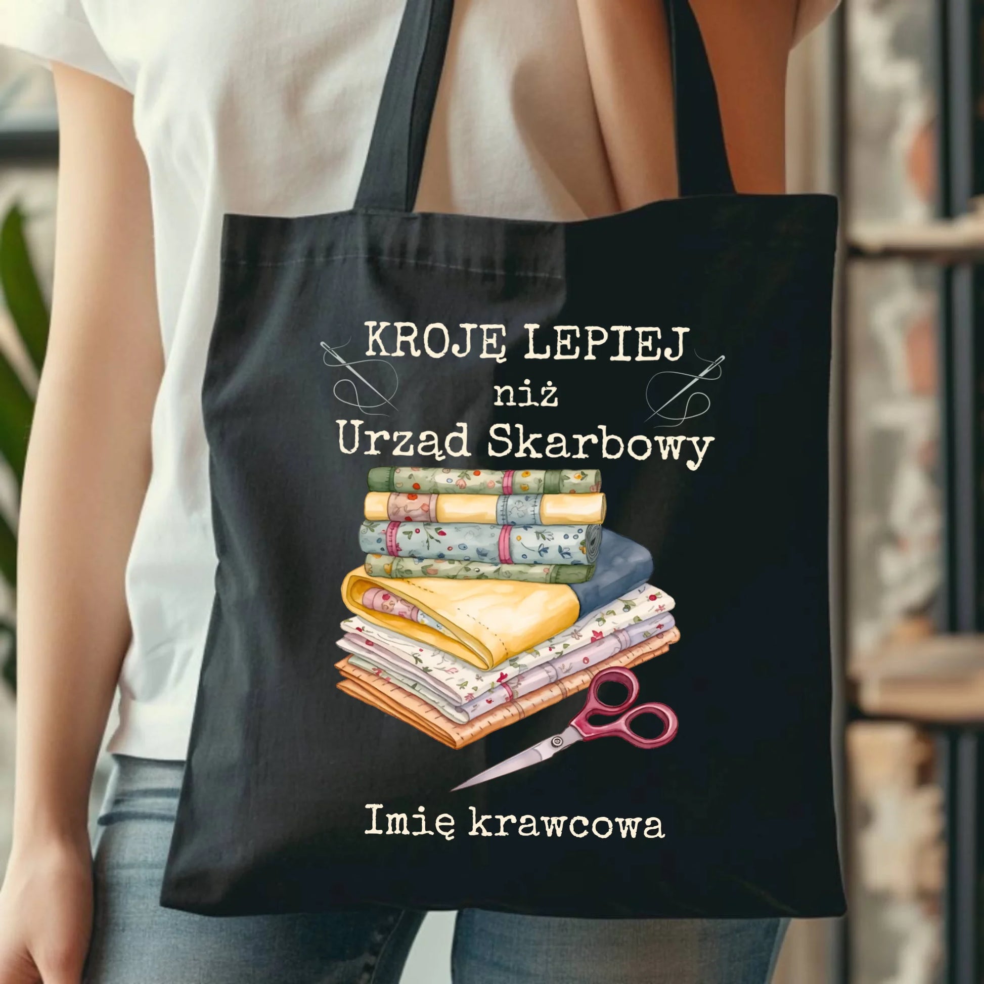Torba szyciowa dla krawcowej - Kroję lepiej niż US - personalizowana HS33 - StoryCups.pl