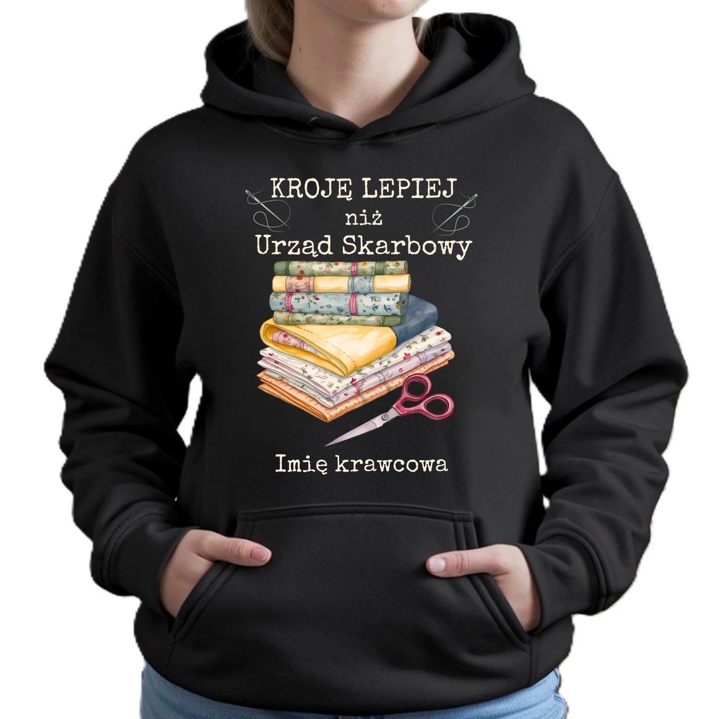 Bluza damska z kapturem szyciowa dla krawcowej - Kroję lepiej niż US - personalizowana HS33 - StoryCups.pl