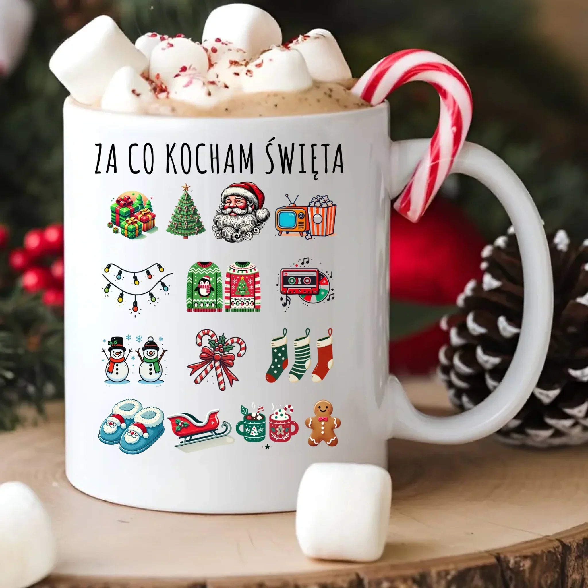 Kubek świąteczny - Za co kocham święta BN130 - StoryCups.pl