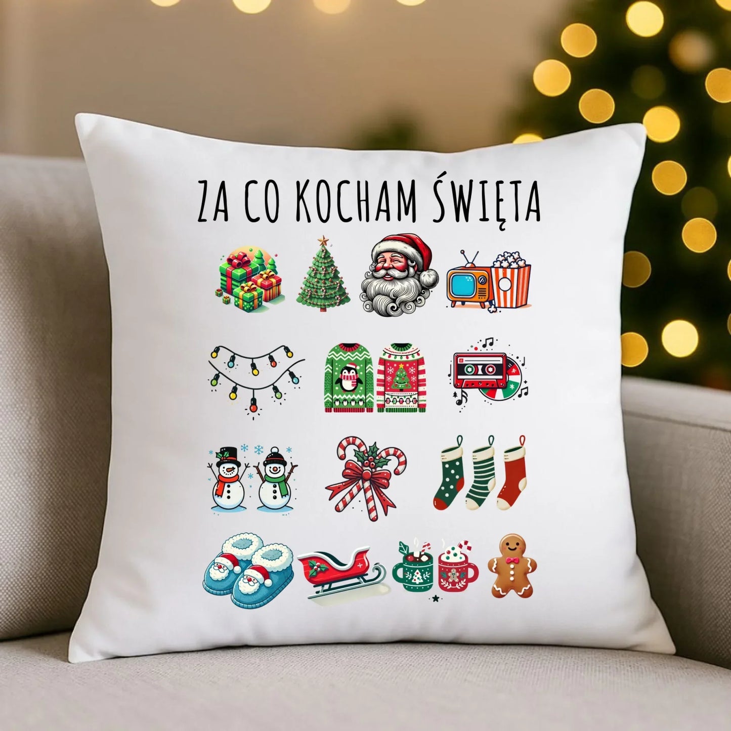 Poduszka świąteczna - Za co kocham święta BN130 - StoryCups.pl