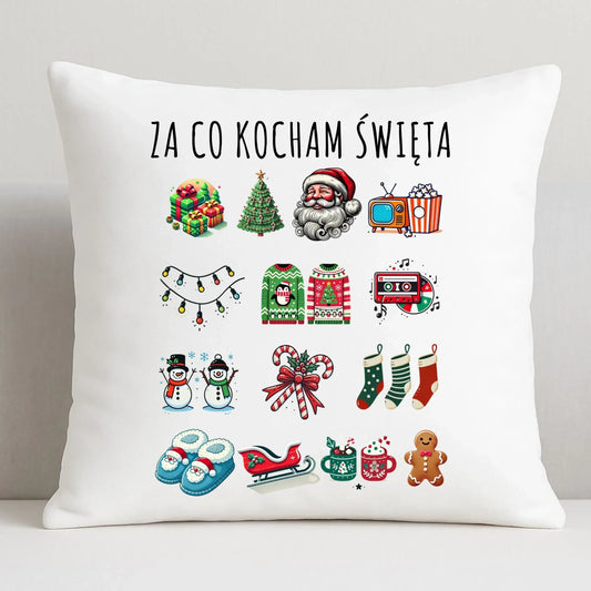 Poduszka świąteczna - Za co kocham święta BN130 - StoryCups.pl