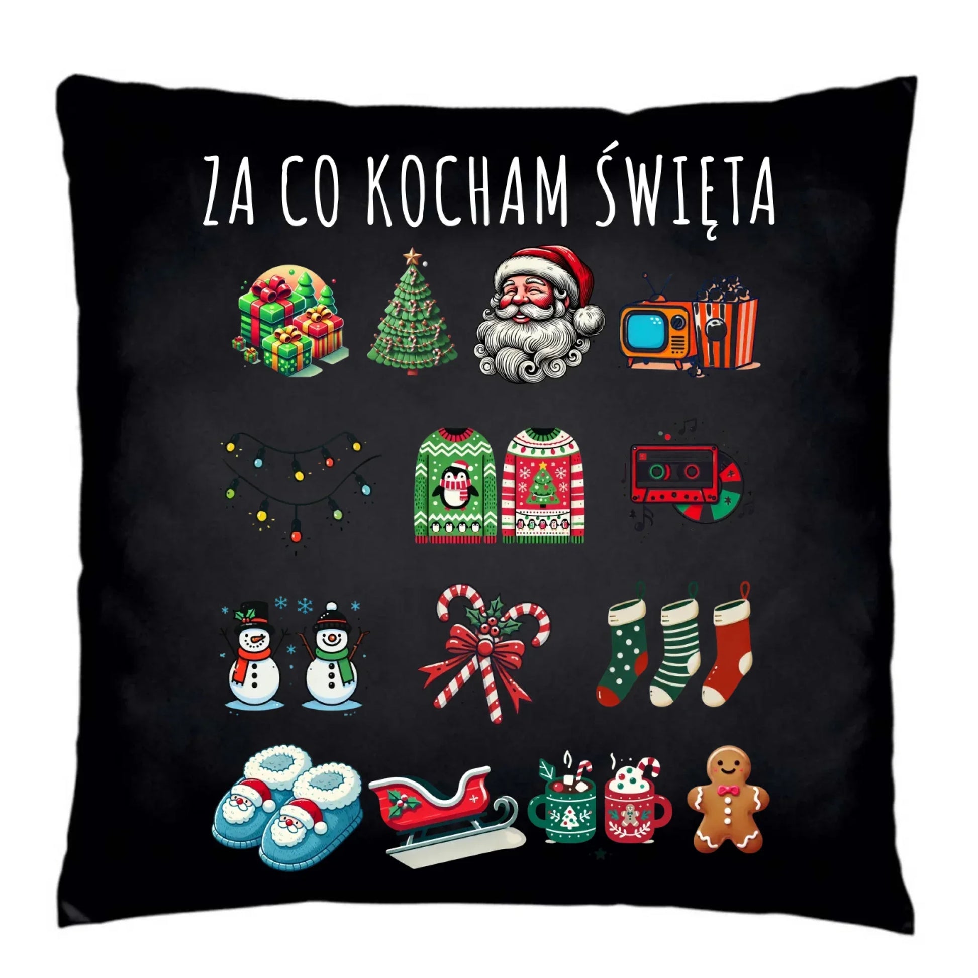 Poduszka dekoracyjna świąteczna - Za co kocham święta BN130 - StoryCups.pl