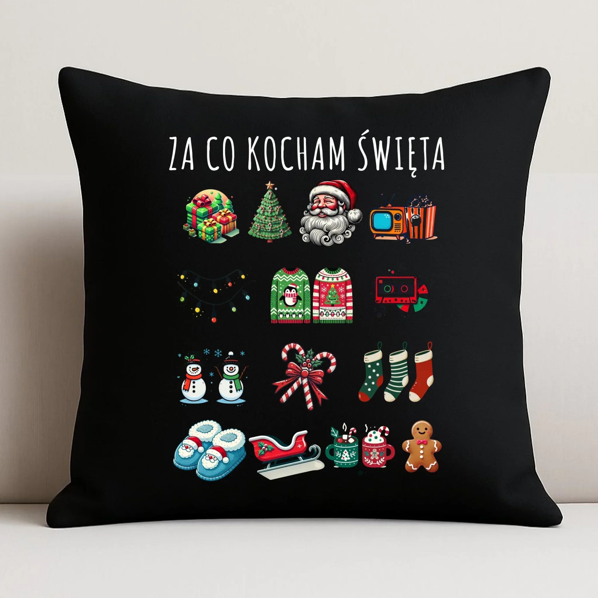 Poduszka dekoracyjna świąteczna - Za co kocham święta BN130 - StoryCups.pl