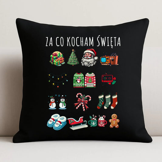 Poduszka dekoracyjna świąteczna - Za co kocham święta BN130 - StoryCups.pl