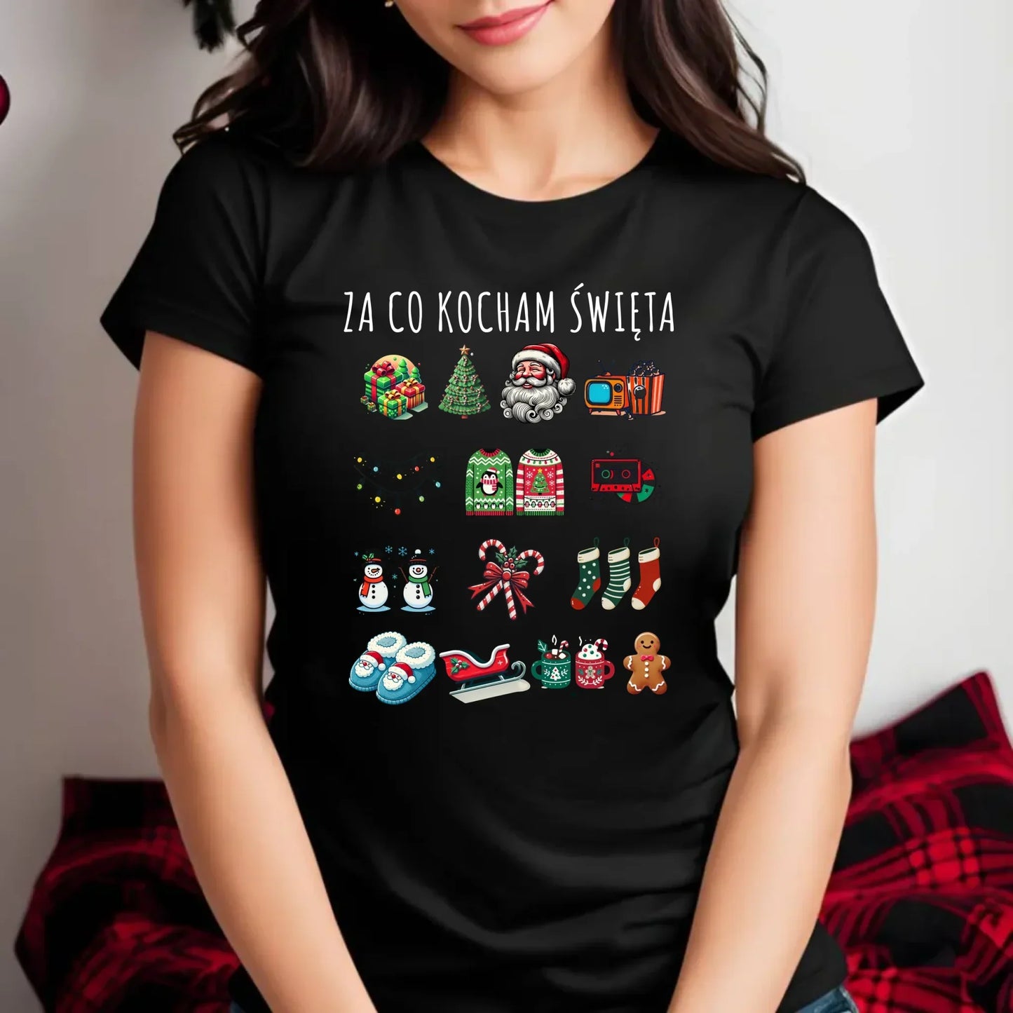 Koszulka damska świąteczna - Za co kocham święta BN130 - StoryCups.pl