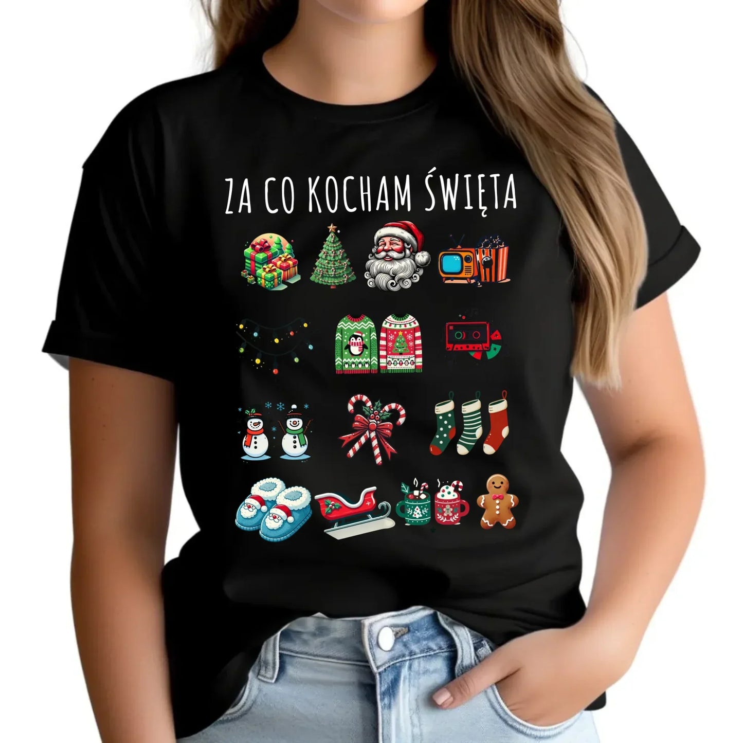 Koszulka damska świąteczna - Za co kocham święta BN130 - StoryCups.pl