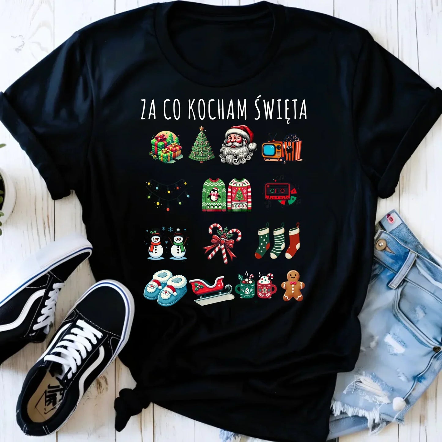 Koszulka damska świąteczna - Za co kocham święta BN130 - StoryCups.pl