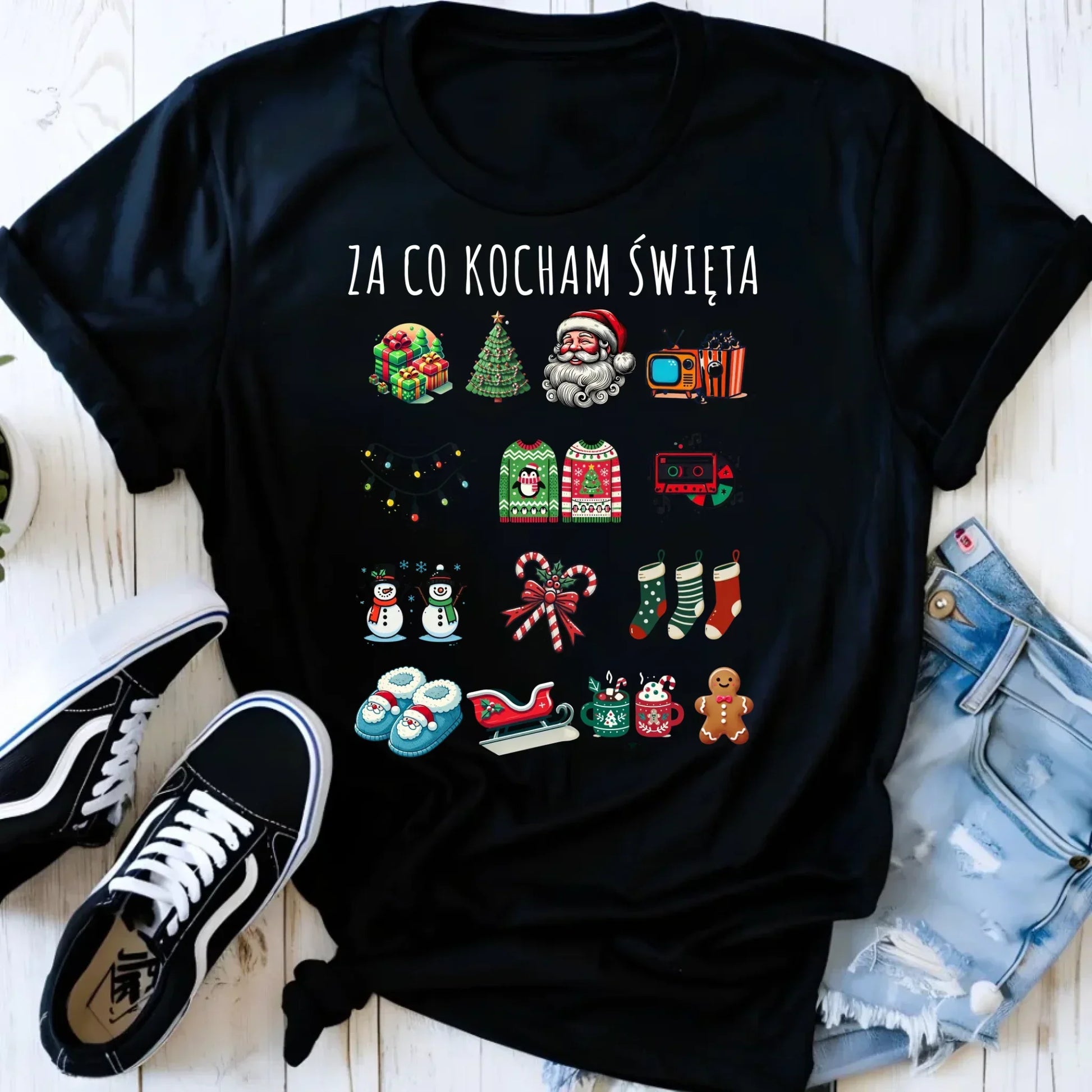 Koszulka damska świąteczna - Za co kocham święta BN130 - StoryCups.pl