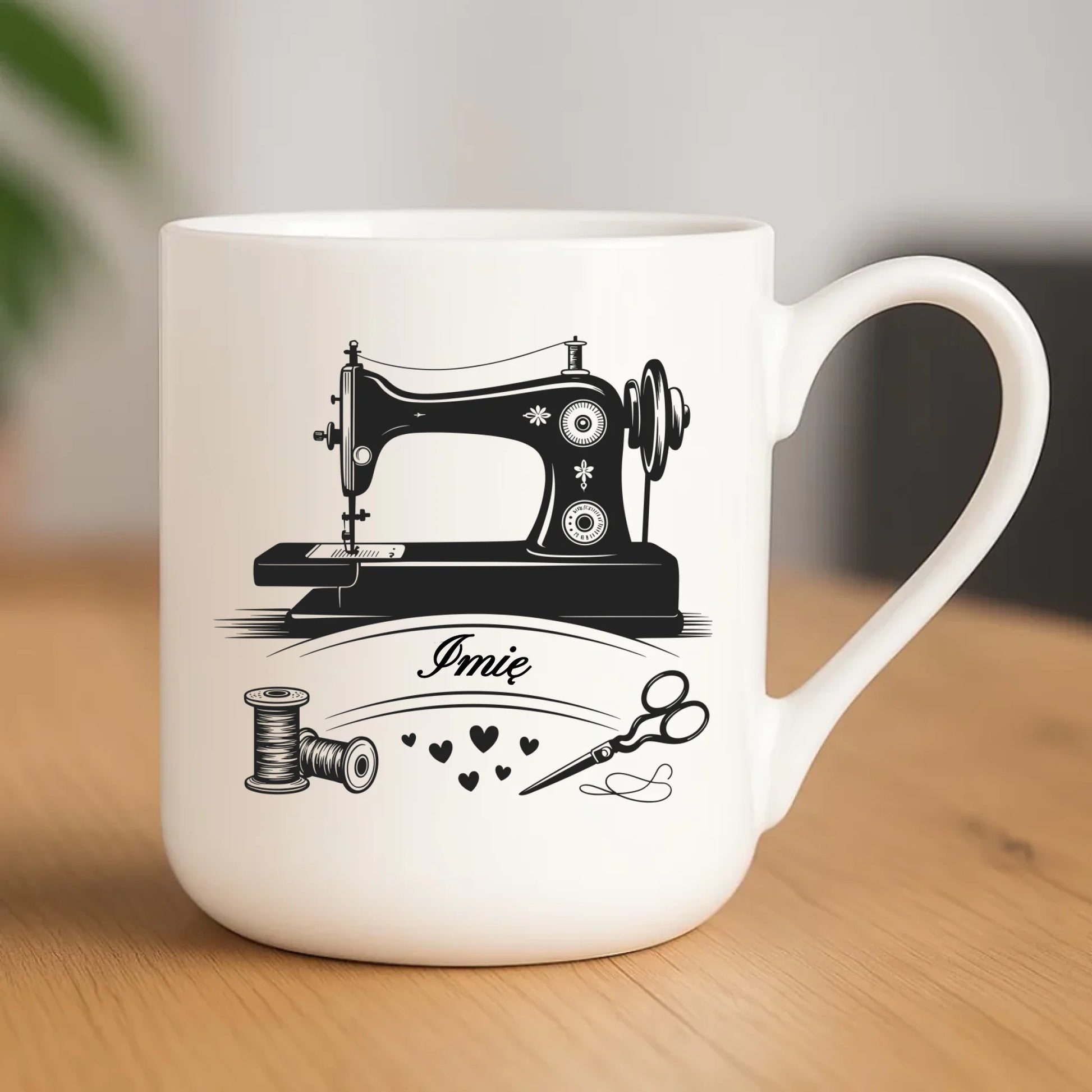 Kubek elegant szyciowy dla krawcowej - Maszyna vintage- personalizowany HS34 - StoryCups.pl