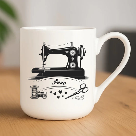 Kubek elegant szyciowy dla krawcowej - Maszyna vintage- personalizowany HS34 - StoryCups.pl