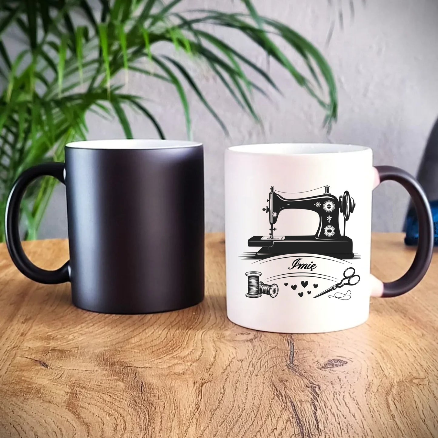 Kubek magiczny szyciowy dla krawcowej - Maszyna vintage- personalizowany HS34 - StoryCups.pl