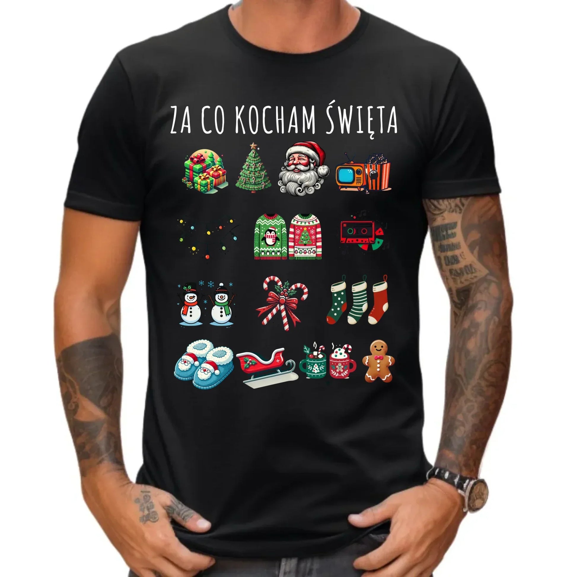 Koszulka męska świąteczna - Za co kocham święta BN130 - StoryCups.pl