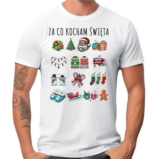 Koszulka męska świąteczna - Za co kocham święta BN130 - StoryCups.pl