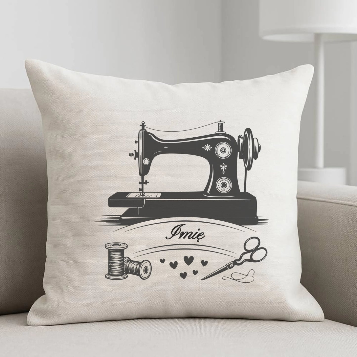 Poduszka szyciowa dla krawcowej - Maszyna vintage- personalizowana HS34 - StoryCups.pl