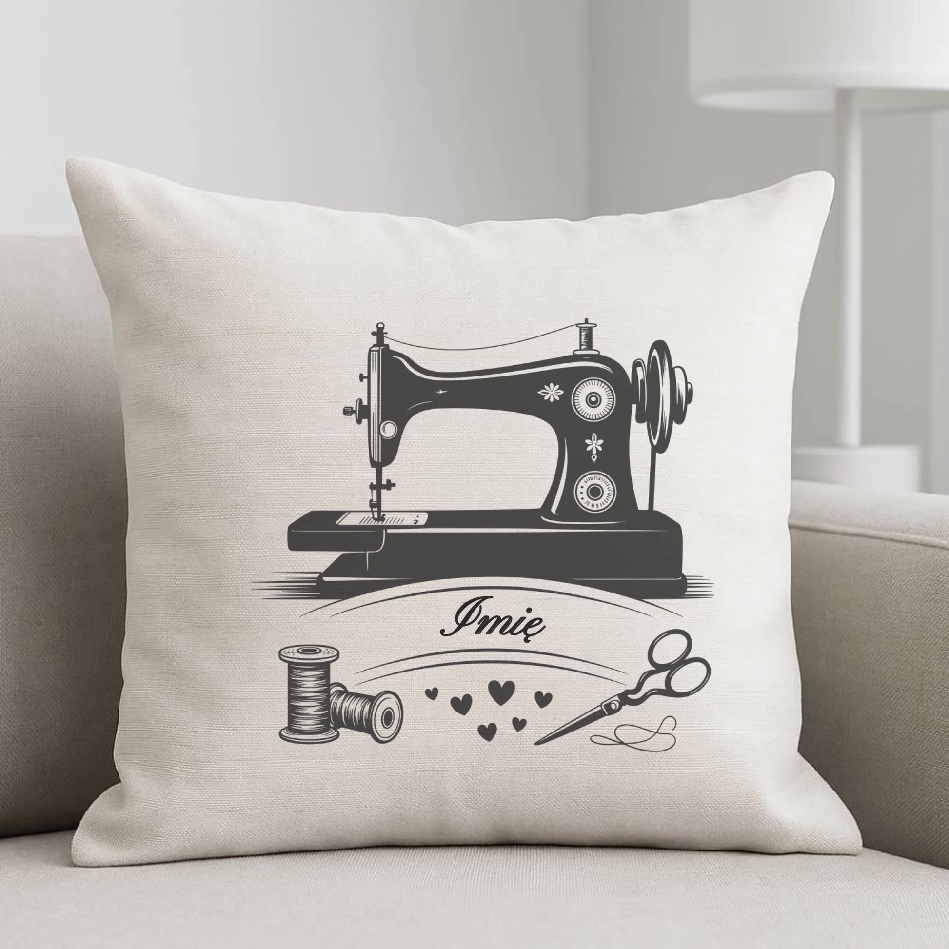 Poduszka szyciowa dla krawcowej - Maszyna vintage- personalizowana HS34 - StoryCups.pl