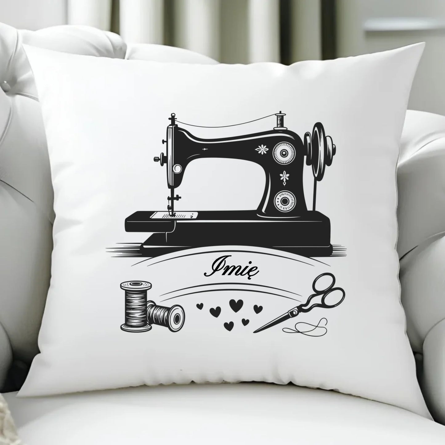 Poduszka szyciowa dla krawcowej - Maszyna vintage- personalizowana HS34 - StoryCups.pl