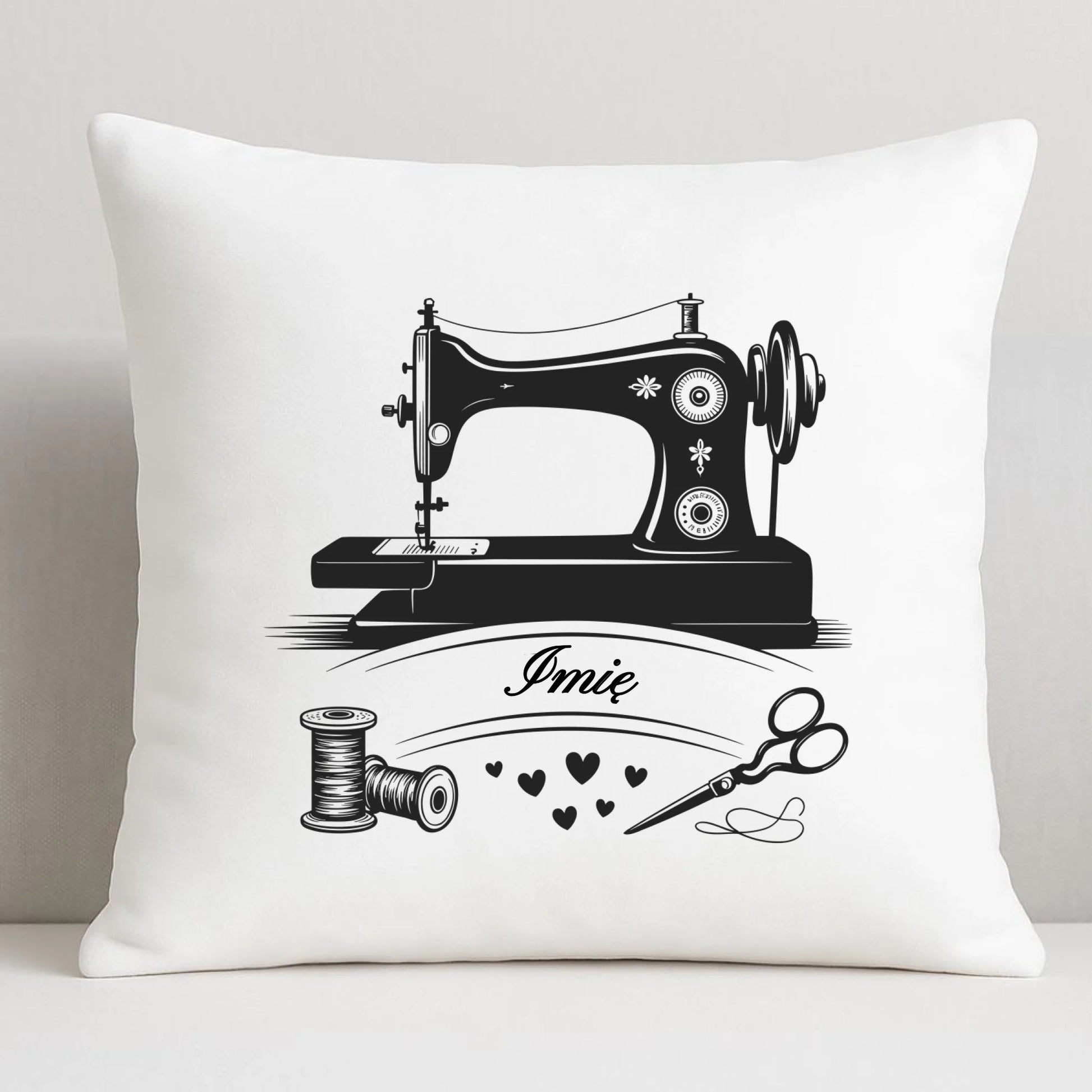 Poduszka szyciowa dla krawcowej - Maszyna vintage- personalizowana HS34 - StoryCups.pl
